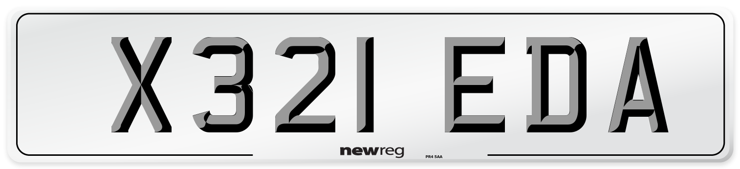 X321 EDA Number Plate from New Reg